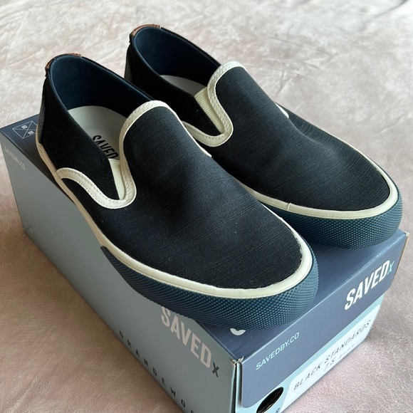 SavedX Black Standards Slip On Sneakers Size 7.5 - Picture 1 of 10